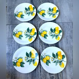 Royal Norfolk Lemon 7.5” Salad Appetizer Plates . Set of 6